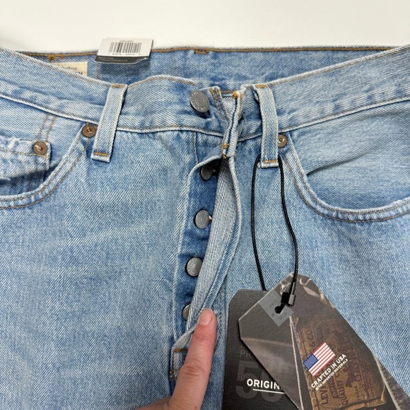 Levi's 501 Premium High Rise Straight Leg Button Fly Stars and Stripes 28 x 30 - Picture 9 of 16